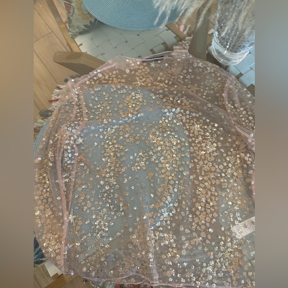 Nasty gal shimmer sheer top